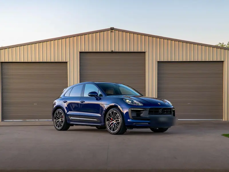 Blue Porsche Macan after a full detail inside and out